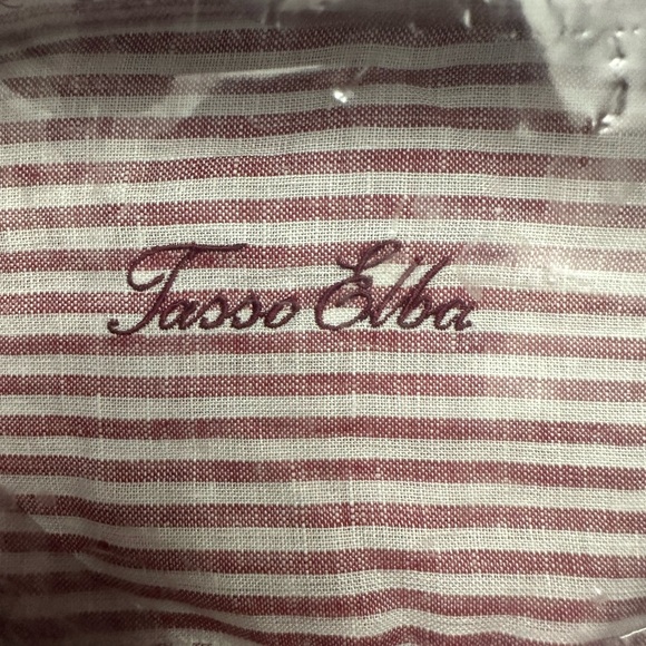 👚 Tasso Elba Striped Red & White Linen Woven Top - Size XL (NWT) 🌟 - Picture 2 of 4